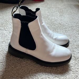 White Chelsea boots